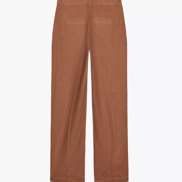 Zara Elegant Brown Women's Linen Pant Set - Picture 5 of 12